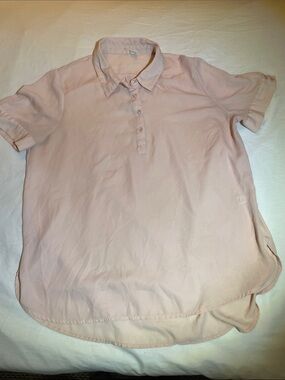 Women's Pale Pink Button-Down Polo Shirt